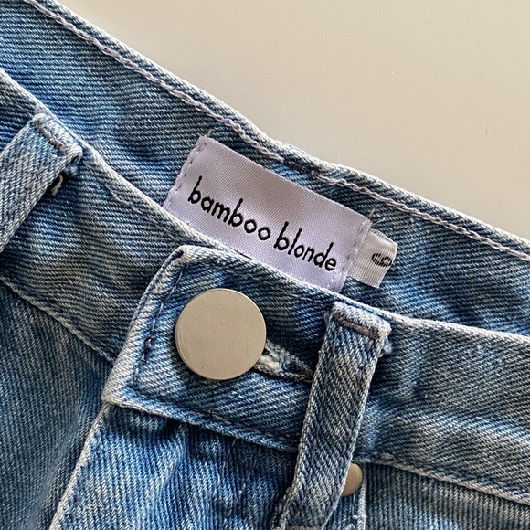 Denim Mini Skirt with Rips - Picture 3 of 3